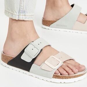 Birkenstock® Nubuck Leather Arizona Sandals in Colorblock Size L11-11.5 M 9-9.5